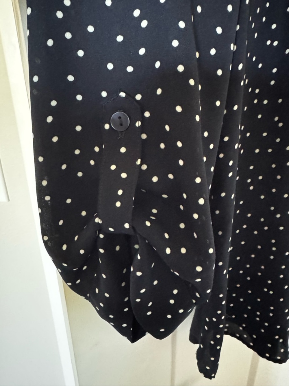 Fortune+Fey Black Polka Dot V-Neck Blouse - Picture 2 of 3